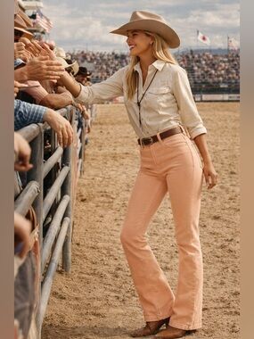 Wrangler Retro Bailey High-Rise Bootcut Jeans — Peach (NWT) - size 31/30